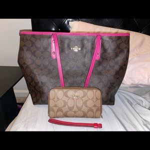 Coach Large Handbag + Wallet